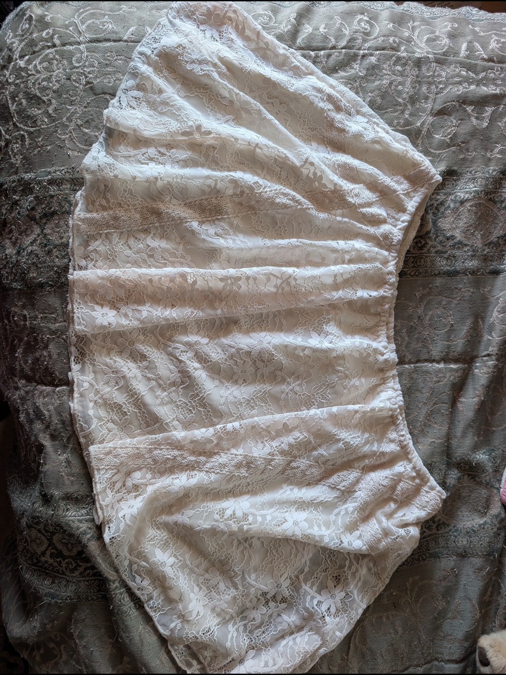 No Boundaries Cream Lace Tiered Skirt